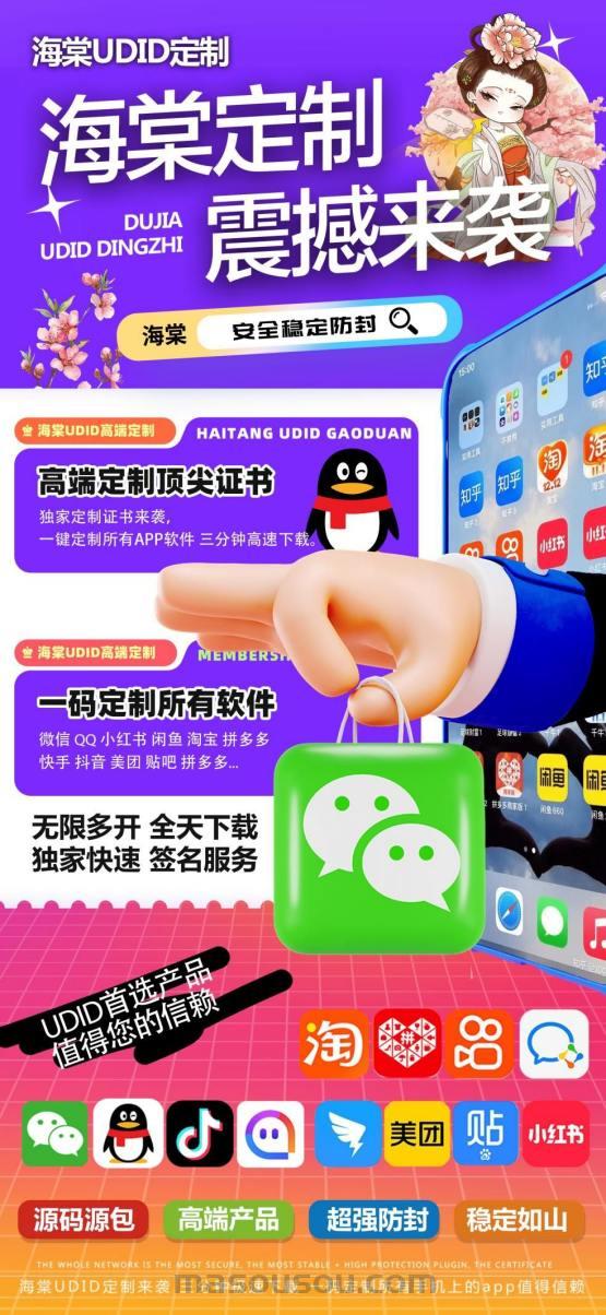 苹果UDID海棠定制_UDID定制app_微信多开定制版