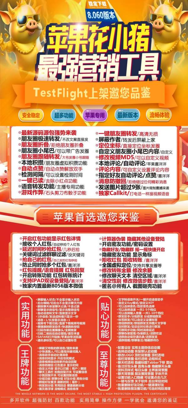 苹果分身版花小猪_支持ios26系统-90天版本TF兑换模式外侧定制版